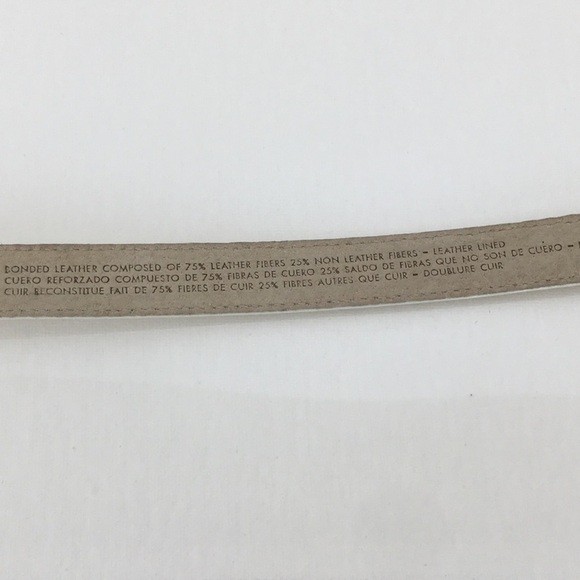 Vintage Liz Claiborne Ivory Colored Leather Belt Gold Tone Buckle Women’s Sz M - Picture 7 of 10
